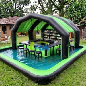 Outdoor <strong>Floating</strong> Inflatable PVC Swimming Pool <strong>Bar</strong> <strong>Tent</strong> with Seats Custom Design for Adults Garden Party Beach Backyard Events - Product Image 3