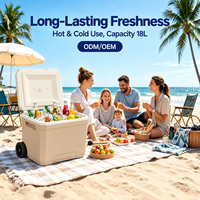 Glacière isotherme 18L pour aliments chauds et froids avec barre télescopique et porte-gobelet pour véhicule et usage extérieur – Vente directe usine
