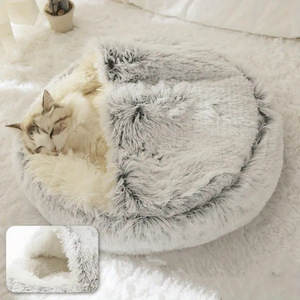 Offre Spéciale long lit en peluche semi-fermé pour <span class=keywords><strong>chat</strong></span> et chien lits chauds pour animaux de compagnie pour petits animaux - Product Image 1