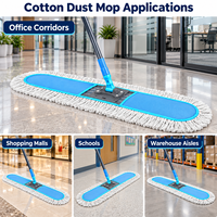 Tête de balai serpillère Oxford en coton lavable en machine, recharge robuste pour balayage de sols commerciaux, gymnases et parquets