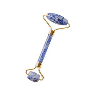 ナチュラルブルードットジャスパージェードローラーローズクォーツ目フェイシャルスキンマッサージャー老化しわと腫れ治療 - Product Image 3