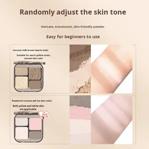Palette de contouring imperméable quatre couleurs Weizi, tout-en-un, éclaircissant, ombre latérale, ombre de nez, ombre de décolleté, pour débutant - Product Image 3