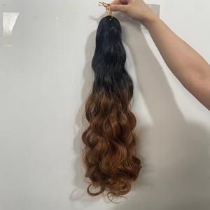 Meilleur prix et haute qualité – Cheveux synthétiques tressés pré-étirés de 24 pouces, 150g, en fibre haute température, pour tresses françaises au crochet, ondulations lâches - Product Image 5