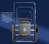 Support de téléphone pour moto Kewig à libération rapide, réglable à 360°, étanche, pour véhicules électriques, moto, vélo, support de téléphone pour vélo