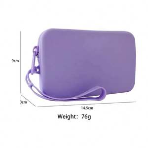 Bolsa de Maquillaje de Silicona Simple y Nueva, Impermeable, Portátil, con Cierre y Asa, Bolsa de Almacenamiento para Artículos de Papelería - Product Image 5