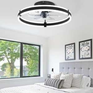 Sala de estar Dormitorio Cuchillas retráctiles ocultas Ventilador de techo LED retráctil con iluminación Control remoto Luz luminosa - Product Image 4