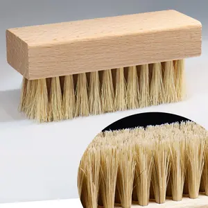 Cepillo de madera Natural para limpieza de zapatos, con logotipo personalizado, el más vendido