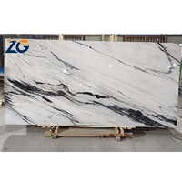 ZGSTONE avec des veines noires dalle de pierre naturelle marbre naturel usine directe Panda dalle de marbre blanc Bookmatch pour mur