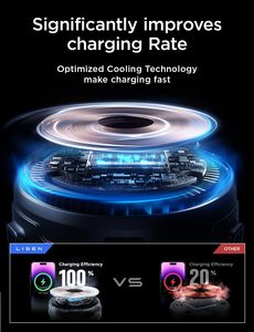 Support de téléphone de voiture réglable LISEN avec fonction de charge rapide sans fil 15W, support magnétique pour <span class=keywords><strong>iPhone</strong></span> 17, fixation sur grille d'aération de véhicule - Product Image 4