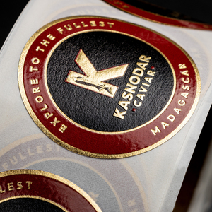 Bền tái sử dụng tùy chỉnh cao vòng lớn lên UV tại chỗ và lá vàng dập nổi Made Caviar container nhãn dán - Product Image 1