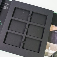 Caja de Archivo Multiusos con Compartimentos para Documentos, Caja de Exhibición de Tarjetas Plegables con Diseño Impreso