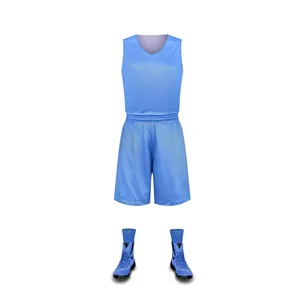 Atacado Fast Delivery Malha Tecido Sports Wear Soft Quick Dry Sem Mangas Basketball Wear Homens Reversível Basketball Jerseys