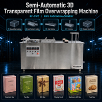 Máquina Semiautomática para Envolver en Celofán, 5-30 Paquetes/Min, Envoltura de Película 3D BOPP POF, para Cosméticos, Té, Cajas de Regalo, con Certificación CE