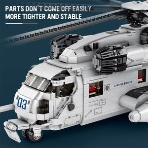 Reobrix 33037 Military Aircraft Plane Building Block Ch-53 Transport Helicopter Model Brick Block <b>Toy</b> Fighter Jet Children Gift - Product Image 5