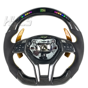 <span class=keywords><strong>Volant</strong></span> en fibre de carbone avec écran LED et palettes de changement de vitesse pour <span class=keywords><strong>Mercedes</strong></span> Benz A45 AMG CLS W176 C63 W204 CLA W212 W207 W218 W117 - Product Image 1