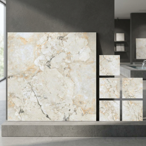 Azulejos de Porcelana Brillante Austin Brown de 60x60cm, Efecto Mármol Impreso por Inyección de Tinta, Pulido, para Diseño de Pisos y Paredes Interiores - Product Image 1