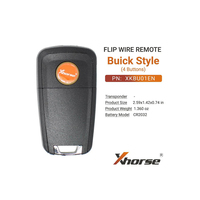 Clé de voiture à distance Xhorse XKBU01EN XK pour programmeur de clés auto, version anglaise, style Buick, 4 boutons