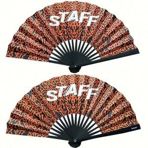 Éventail en bambou sculpté style ange, couleur unie, écologique, vente en gros, pour mariage et événements - Product Image 4