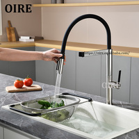 Robinet de cuisine extractible en nickel brossé pour eau potable, purificateur d'eau, fourni par l'usine