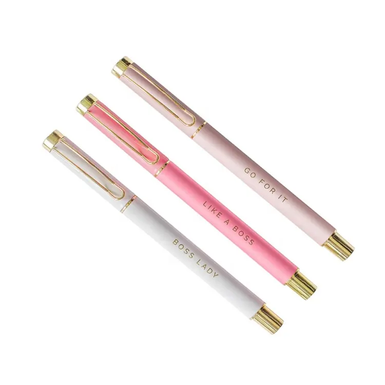 Logo personalizzato penna del regalo Di Natale penne in metallo ragazze rosa roller gel penna ins di vendita caldo
