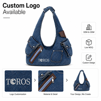 Sac hobo texturé avec logo personnalisé, bandoulière amovible, durable et portable, prêt pour la plage, sac à main pour femme