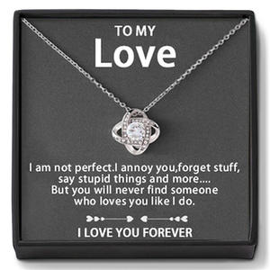 Collier pendentif en zircon creux à enroulement de ligne avec boîte-cadeau et carte de message à mon amour - Product Image 3