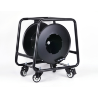 Bobine de câble en acier inoxydable avec roues, bobine vide pour utilisation en câblage de véhicules, instruments et équipements
