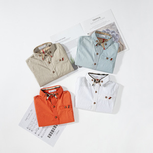 High Quality <strong>Boys</strong> <strong>Clothing</strong> 100%Cotton Long Sleeve Kids Casual Woven Shirts Solid <strong>Boys</strong> Blouse - Product Image 5