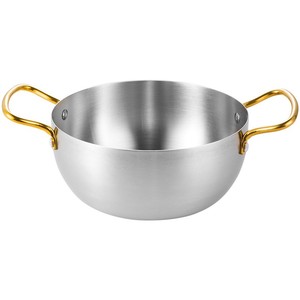 Pentola di Ramen a doppio manico stile coreano oro acciaio inossidabile multifunzione zuppa a doppio orecchio pentola Mini pentola calda - Product Image 5