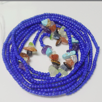 Cravate ajustable d'été en vrac pour danse africaine sur 7 chakra pierre précieuse naturelle cristal perles de taille coton plage ventre chaîne pour femmes