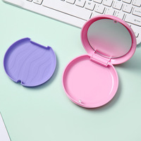 Boîte de rangement portable pour appareils dentaires invisibles/dentiers, étui de voyage miroir pour aligneurs dentaires, modèle en silicone et plastique amovible