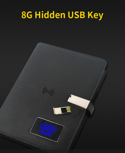 Sản Phẩm Mới Đa Chức Năng Đi Công Tác Có Thể Thắp Sáng Logo A5 Kích Thước Thư Mục Da Không Dây Sạc Máy Tính Xách Tay - Product Image 5