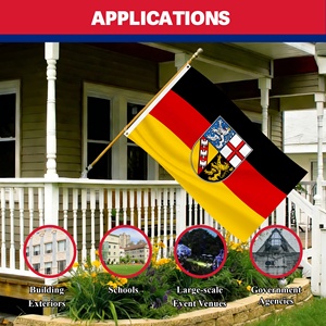 Bandera del Estado de <span class=keywords><strong>Saarland</strong></span>, Alemania, Directo de Fábrica, 90x150cm, Promoción, Bandera Colgante Resistente a la Decoloración, Poliéster para Exteriores, Hecha a Mano, Digital - Product Image 4