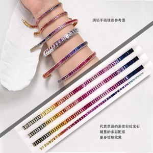 พลอยคอรันดัมแบบหลวมหินตัดสีรุ้งไพลินมรกตสำหรับทำเครื่องประดับคอรันดัมสายรุ้งแซฟไฟร์ตัดมรกต - Product Image 3