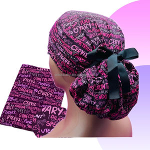 Cuffia Chirurgica Stampata in Cotone con Bottone, Copricapo per Medici, <span class=keywords><strong>Capelli</strong></span> Lunghi, Regolabile, Accessori per Ospedale e Cura della Bellezza - Product Image 2