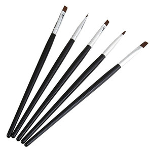 7Pcs Acrylic Handle Nylon Nail Art Brush <b>Set</b> <b>Crimped</b> Ferrule French Gel Painting Pens for Salon Manicure - Product Image 5