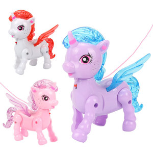 Electric Leash Guided Unicorn Toy With <b>Light</b> And Sound Effects For Children 4 6 Years Old Plastic Animal Shape Push <b>Pull</b> Walker - Product Image 1