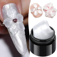 BORN PRETTY Gel de modelage 3D haute brillance 5ml, non collant, blanc nacré, gel de sculpture 5D pour la sculpture florale en relief pour le nail art