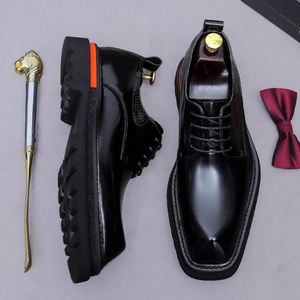 Nuevos Zapatos Formales de Cuero Genuino con Cordones para Hombre, Talla Grande 37-46, Transpirables, Ligeros, Antideslizantes, Casuales, de Vestir para Oficina - Product Image 4