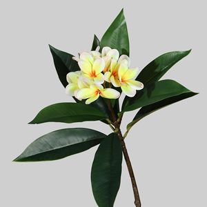 Flor Artificial de Frangipani Meng Jie, Tallo Único, Blanca y Amarilla, de Plástico, para Decoración del Hogar, Sala de Estar, Accesorios para Bodas - Product Image 4