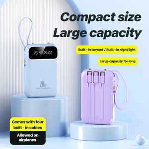 All'ingrosso 10000mAh portatile Power Bank Micro USB ingresso PVC incorporato cavo di ricarica Mini Logo stampato Mobile Power Bank disponibile - Product Image 5