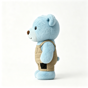 Adorable Ours en Peluche Bleu avec Salopette Cargo Kaki – Mignonne Poupée Ours Rembourrée, Compagnon Doux en Peluche, Jouet Animal en Peluche - Product Image 6