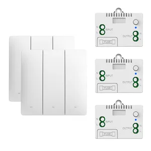 QX-303 No Battery Required Light Switch 10A 85V-240V 1/2/3 Gang 3 Way Kinetic Switch Wireless Remote Control Wall Switches