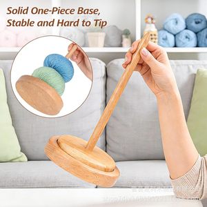 Wooden Yarn Rack Magnetic Rotating Spool With Phone Holder <b>Crochet</b> <b>Hook</b> Knitting Supply Craft Tools Desktop Organizer - Product Image 4