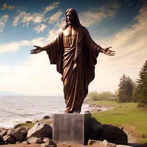 Gran Estatua de Bronce de Jesús Orando y Bendiciendo, con la Mano Abierta, para Exteriores, Escultura Religiosa de Jesús en Bronce - Product Image 3