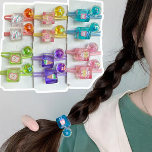 Tali rambut gaya kartun terbaru untuk anak perempuan manik-manik ganda pita karet Set ikat rambut untuk anak-anak aksesori rambut bayi - Product Image 1