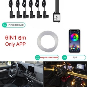 Fil néon LED RGB 6M pour l'ambiance intérieure de la <span class=keywords><strong>voiture</strong></span> <span class=keywords><strong>avec</strong></span> contrôle par application téléphonique, lampe LED ambiante à installer à l'intérieur de la <span class=keywords><strong>voiture</strong></span>, puissance 5W, état neuf - Product Image 5
