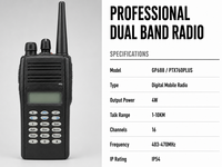 Interphone portable professionnel PTX760 Plus MPT1327 étanche avec écran d'affichage, interphone portable bidirectionnel en cluster