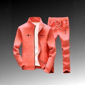 Completo Casual Autunnale <span class=keywords><strong>da</strong></span> <span class=keywords><strong>Uomo</strong></span> con Giacca e <span class=keywords><strong>Pantaloni</strong></span> con Zip, Stampa Digitale, 95% Poliestere 5% Spandex, Bestseller - Product Image 4