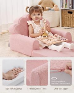 Sofá <span class=keywords><strong>Infantil</strong></span> 2 en 1, Sofá <span class=keywords><strong>Plegable</strong></span> Suave para Niños Pequeños, Silla Cómoda para Niños Pequeños, Sofá Convertible en <span class=keywords><strong>Tumbona</strong></span> - Product Image 3